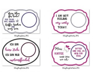 Stickserie ITH - Mug Rugs Set Girls